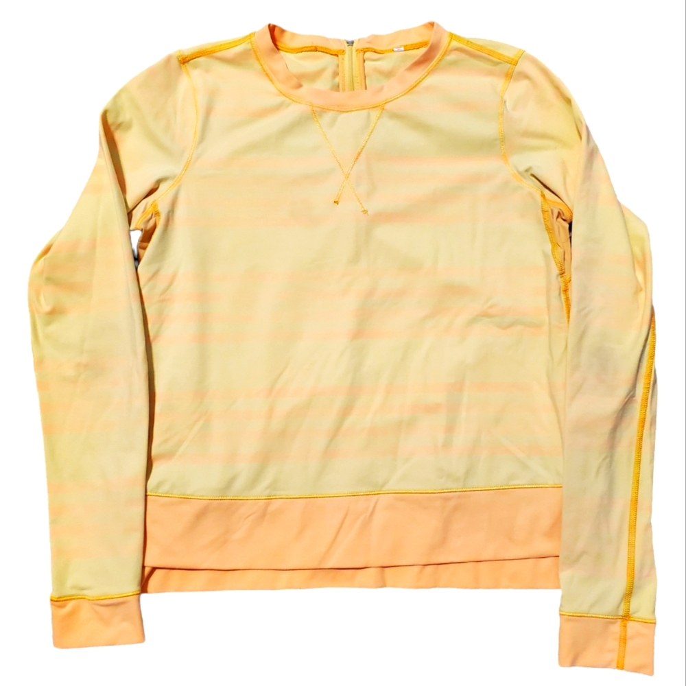 Lululemon 6 Warm Up Crew Longsleeve Yellow Stretch Top